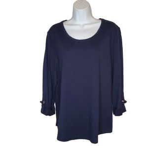 CHICO'S The Ultimate Tee Navy Blue Sz 2 Large